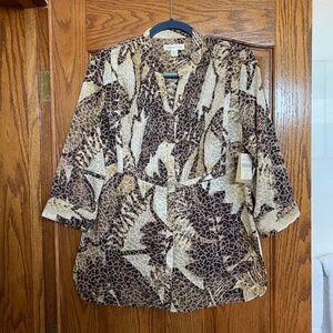 Coldwater Creek Safari Print Burnout Tunic